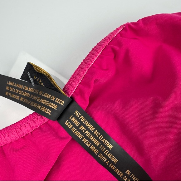 VIX Paula Hermanny Swim Bikini Bottom Solid Dark Pink‎ Gold Knot Sides Textured - Picture 9 of 11